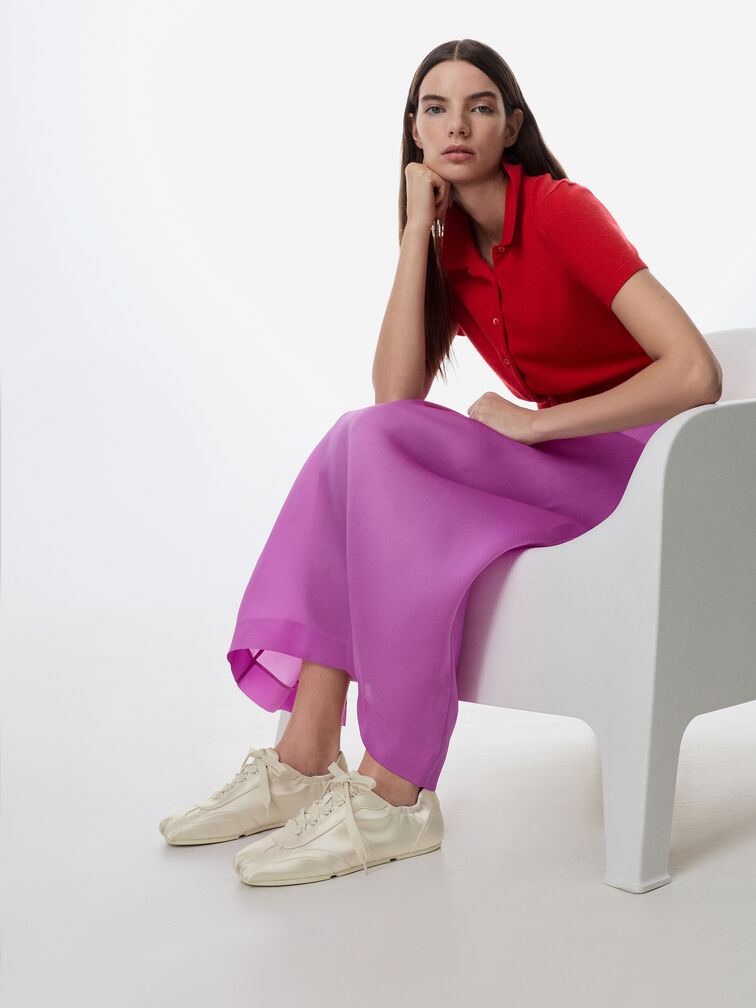 Cece Satin Ruched Sneakers, Chalk, hi-res