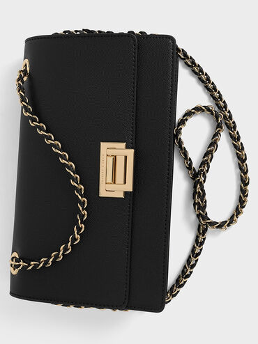 Everline Braided-Strap Shoulder Bag, Black, hi-res