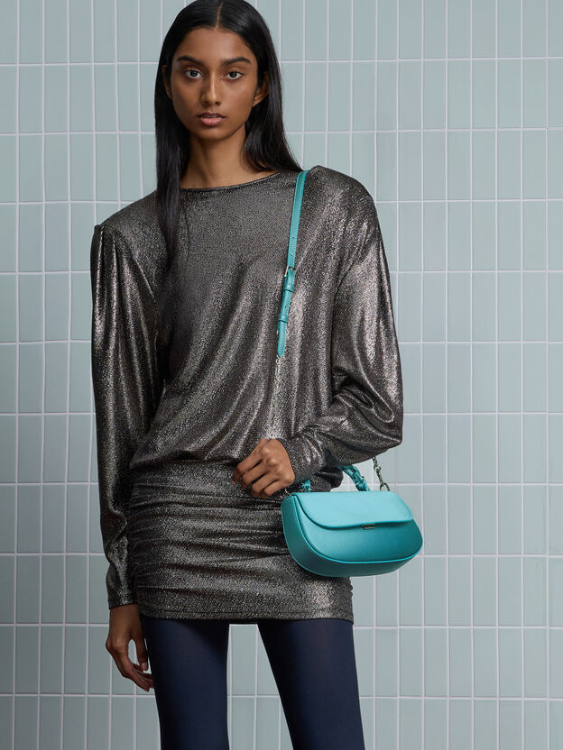 Eilian Braided Top Handle Bag, Teal, hi-res