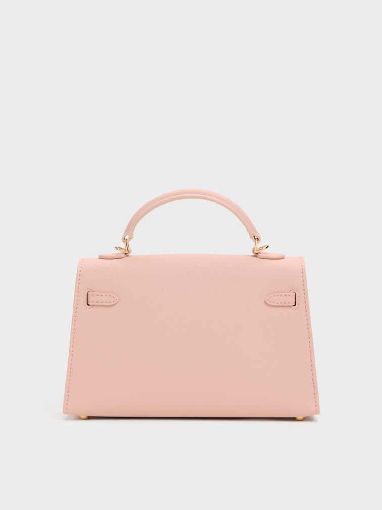 Tricha Knotted-Belt Top Handle Bag, Pink, hi-res