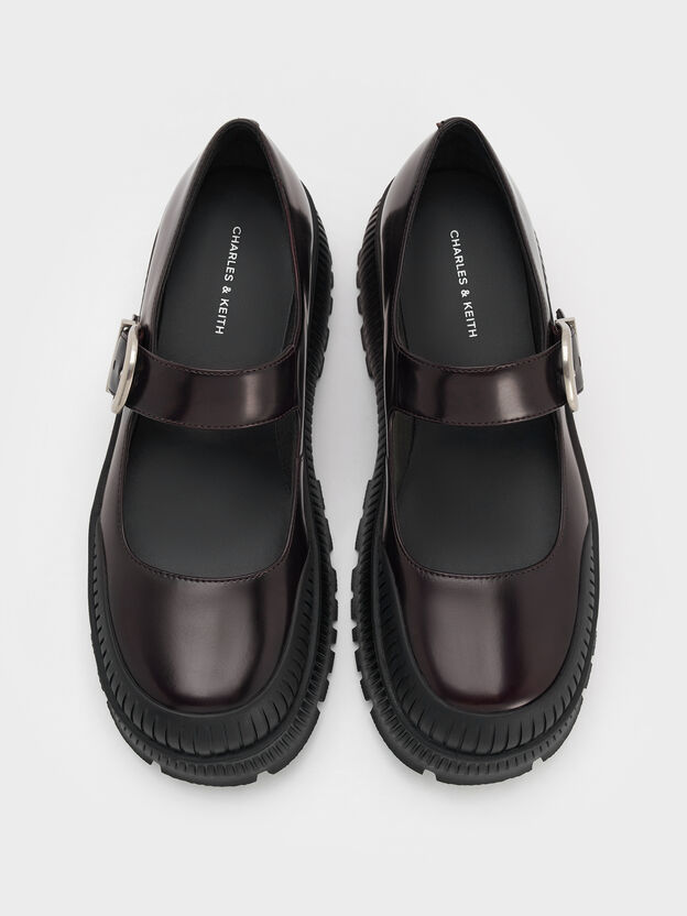 Darra Platform Mary Janes, Burgundy, hi-res