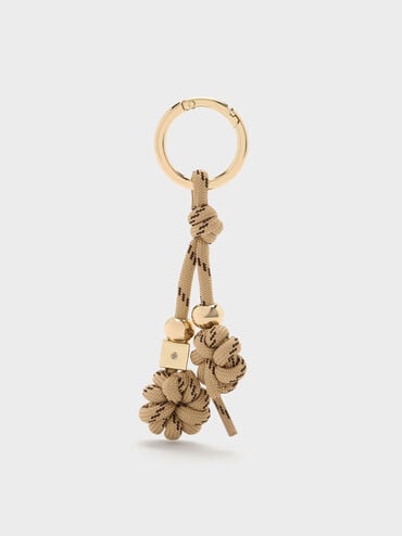 Knotted-Flower Charm, Beige, hi-res