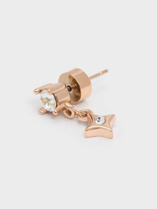 Everest Crystal Star Drop Earrings, Rose Gold, hi-res