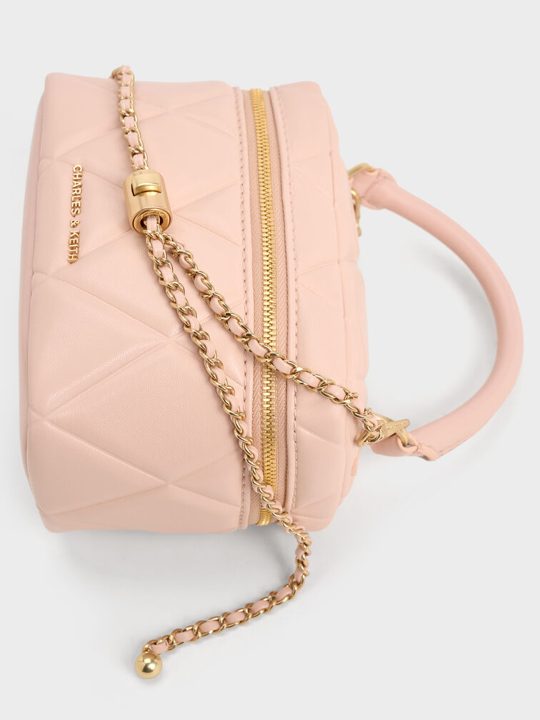 Arwen Quilted Top Handle Vanity Bag, Light Pink, hi-res