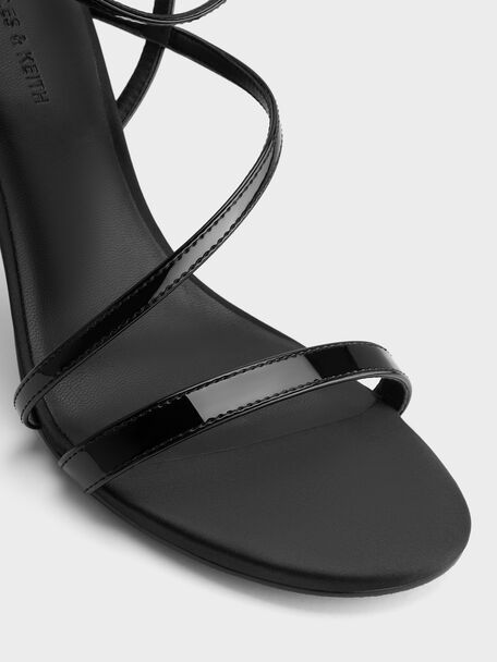 Andricia Patent Strappy Stiletto Sandals, Black Patent, hi-res
