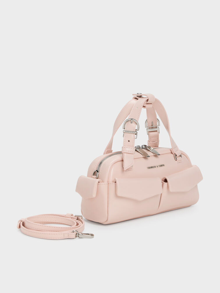 Rachel Multi-Pocket Bowling Bag, Soft Pink, hi-res