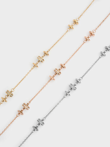 Hermione Crystal Choker Necklace, Gold, hi-res