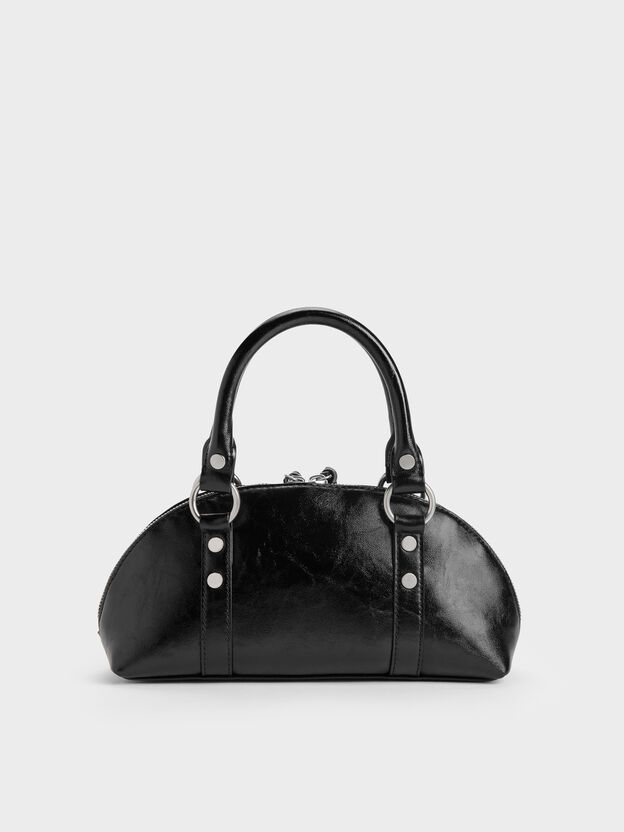 Tatiana Studded Bowling Bag, Noir, hi-res