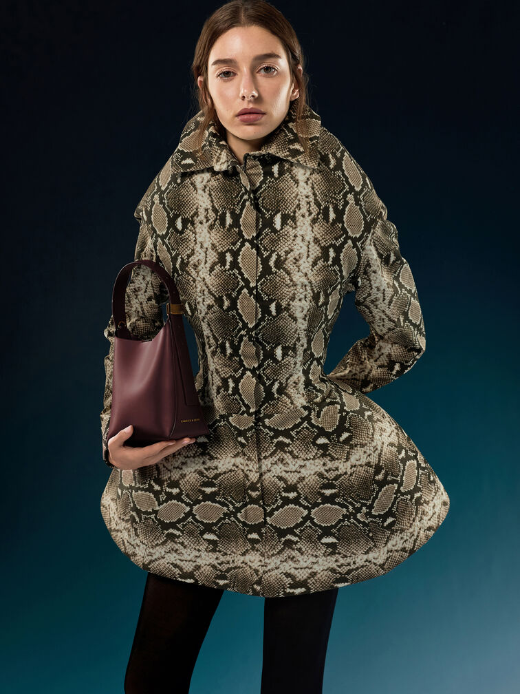 Edna Bucket Bag, Wineberry Red, hi-res