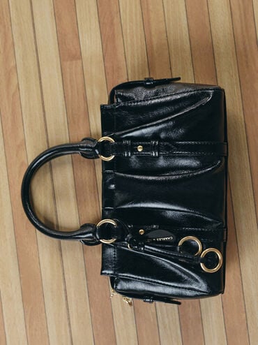 Britton Top Handle Tote Bag, Black, hi-res