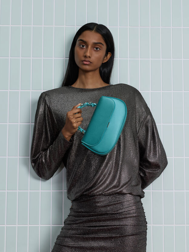 Eilian Braided Top Handle Bag, Teal, hi-res