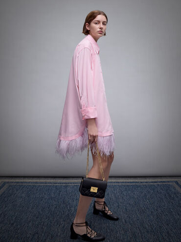 Alva Quilted Chain-Handle Bag, Black, hi-res