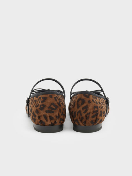 Emiko Leopard-Print Bow Mary Jane Flats, Animal Print Brown, hi-res