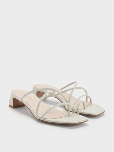 Meadow Strappy Toe Ring Sandals, White, hi-res