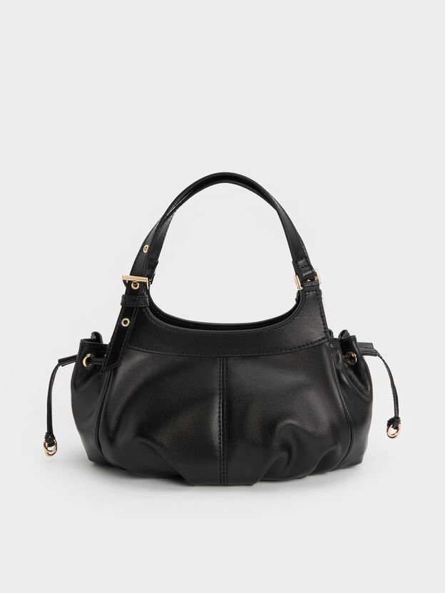 Mini Lillith Drawstring Bucket Bag, Black, hi-res