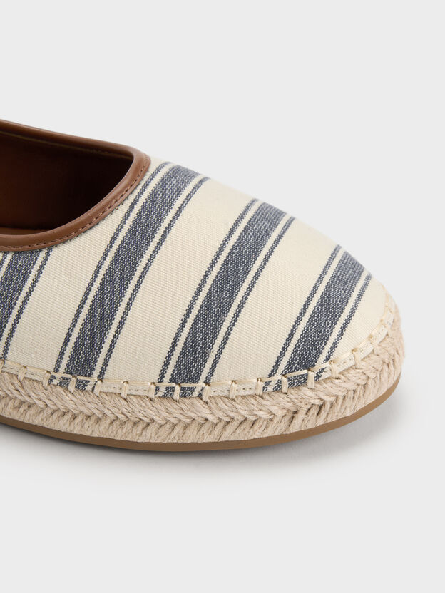 Striped Mary Jane Espadrille Mules, Dark Blue, hi-res