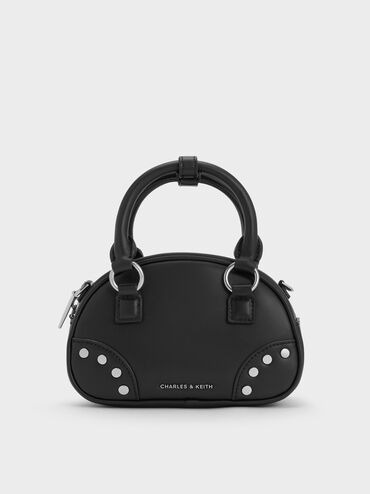 Bobbie Studded Top Handle Bag, Noir, hi-res