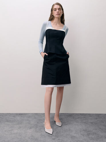 Brantley Bow Slingback Kitten Heels, Grey, hi-res