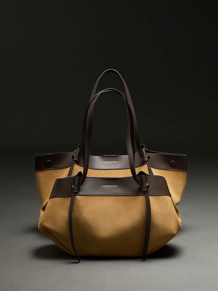 Calla Suede Tote Bag, Sahara Sand, hi-res