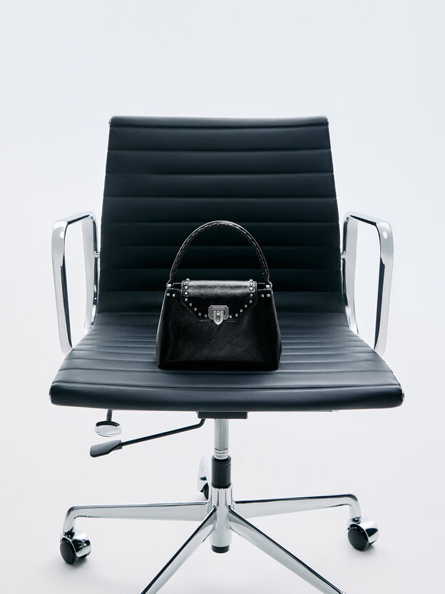 Arwen Studded Top Handle Bag, Noir, hi-res