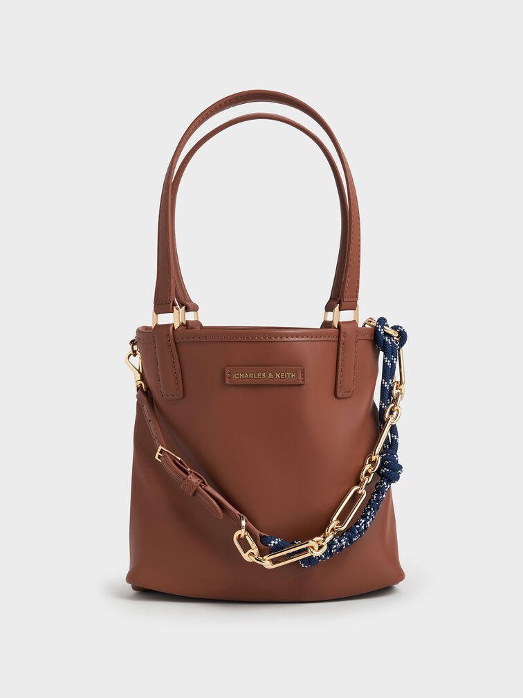 Addison Canvas Knotted-Rope Reversible Tote Bag, Taupe Canvas, hi-res