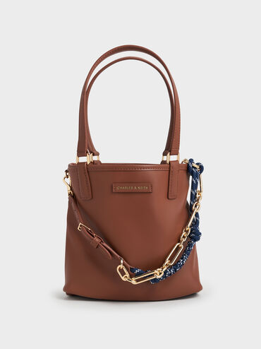 Addison Canvas Knotted-Rope Reversible Tote Bag, Taupe Canvas, hi-res