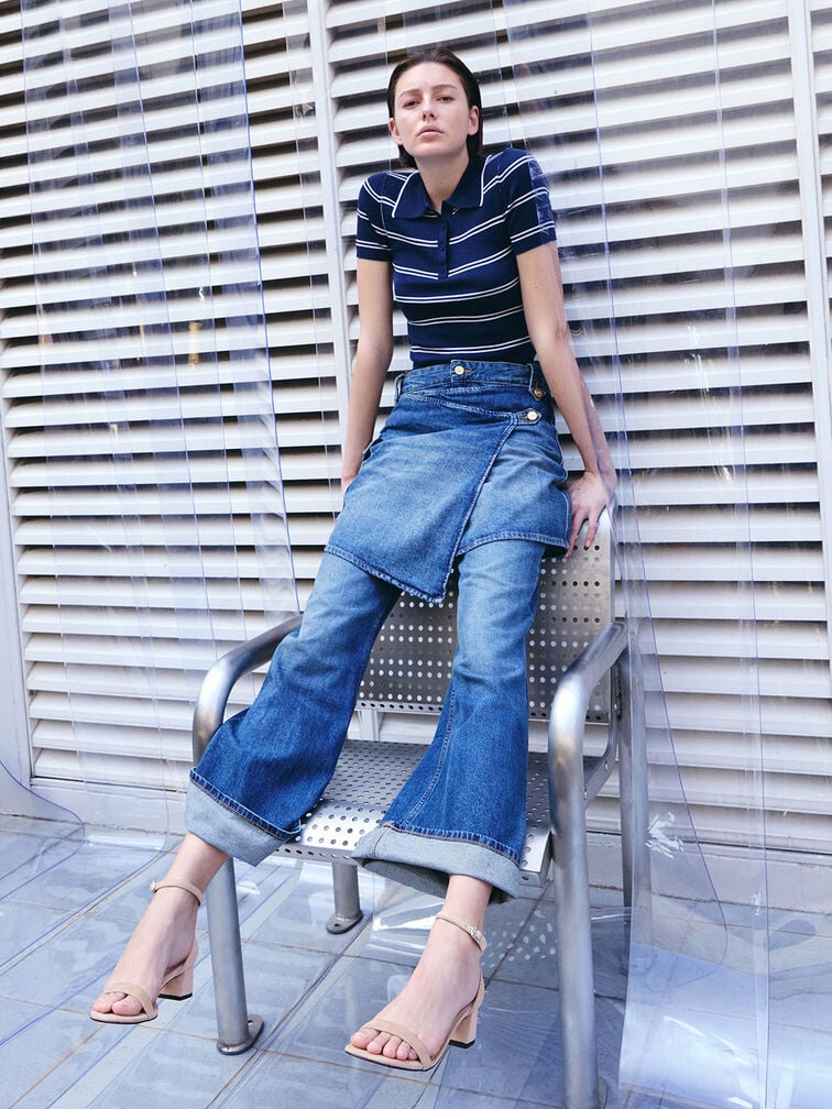 Faux Suede Block-Heel Ankle-Strap Sandals, Nude, hi-res