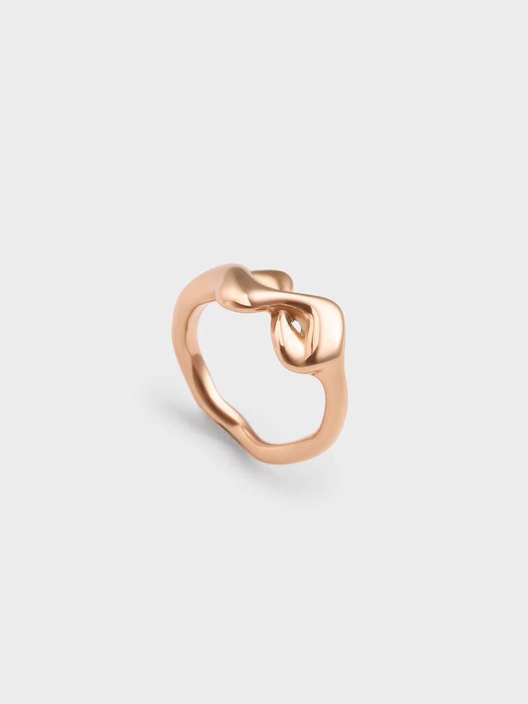 Emilia Wavy Ring, Rose Gold, hi-res