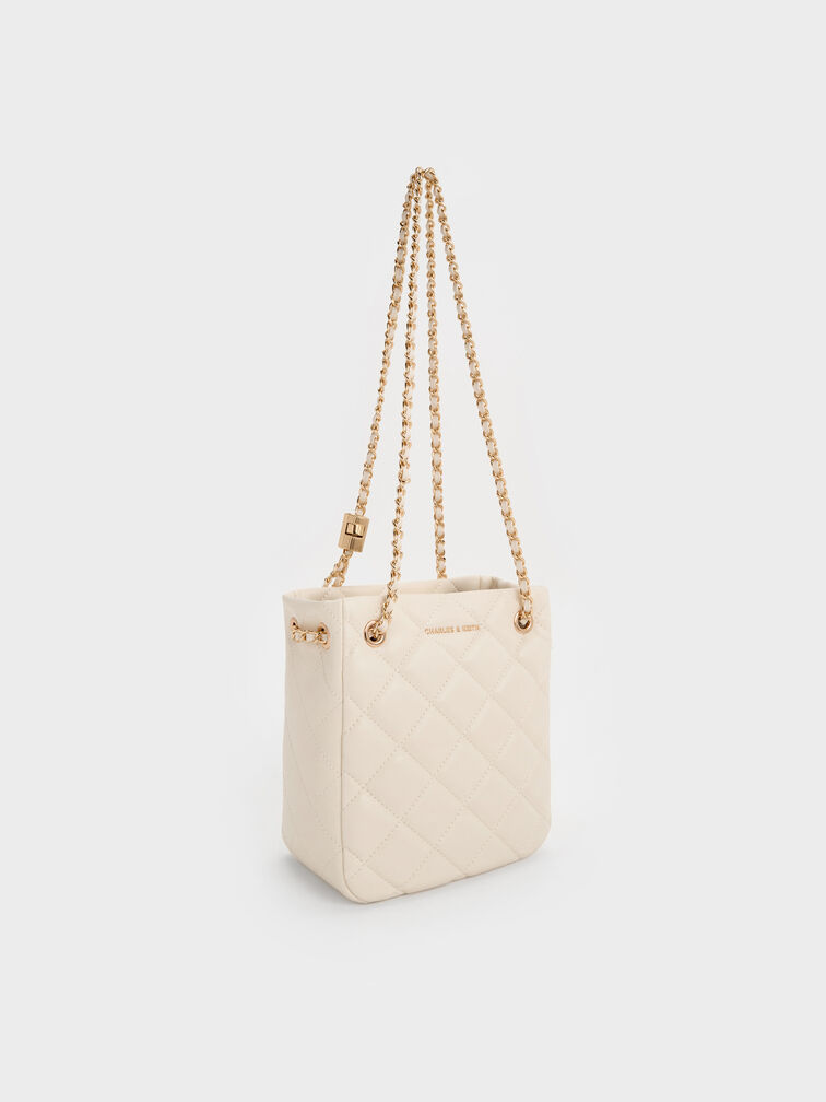 Alva Quilted Braided-Strap Shoulder Bag, Cream, hi-res
