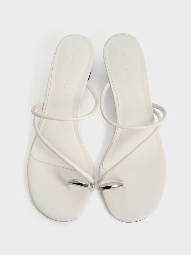 Toe-Ring Strappy Heels, Chalk, hi-res
