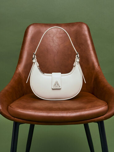 Trice Metallic-Accent Belted Shoulder Bag, Chalk, hi-res