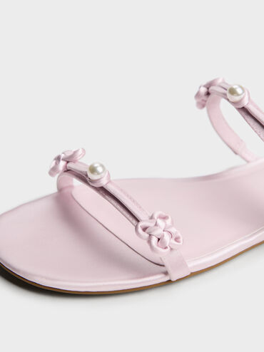 Orinda Knot-Pearl Slide Sandals, Light Pink, hi-res