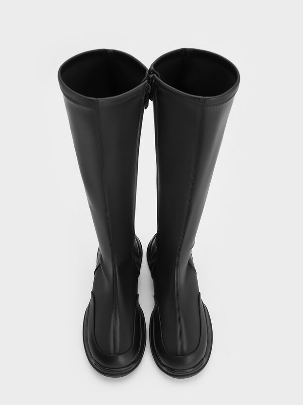 Casey Side-Zip Knee-High Boots, Black, hi-res