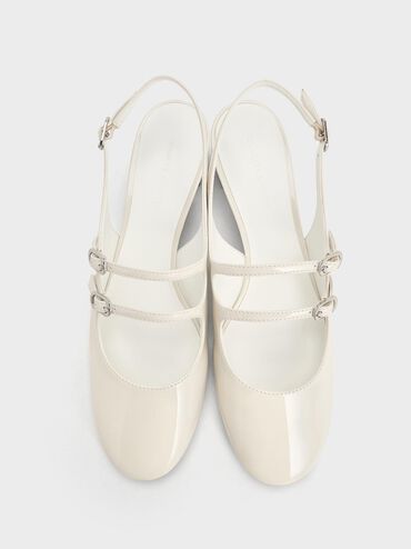 Clementine Double-Strap Slingback Mary Jane Pumps, Chalk, hi-res