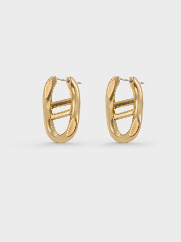 Nyra Sculptural Drop Earrings, Gold, hi-res