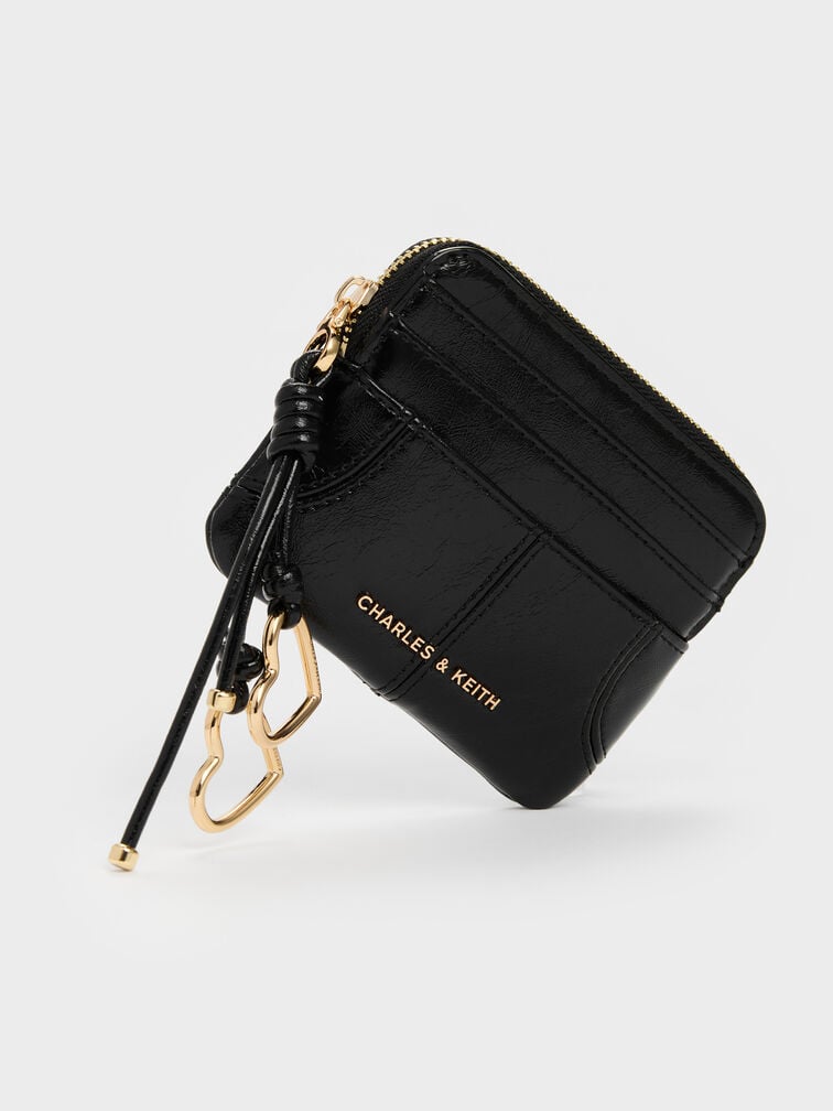 Ciara Top-Zip Card Holder, Black, hi-res