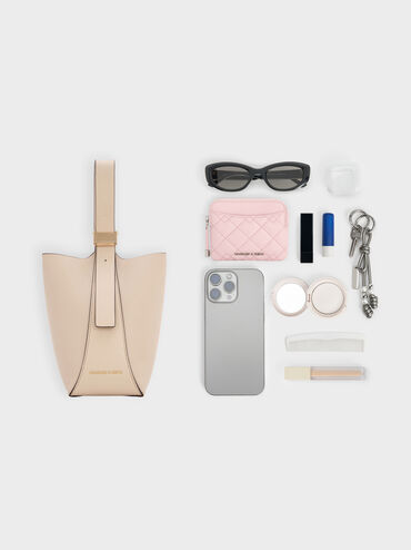 Edna Bucket Bag, Oat, hi-res