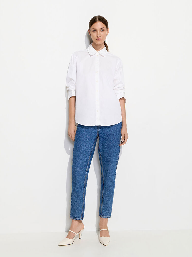 Roxane Mary Jane Heeled Mules, Chalk, hi-res