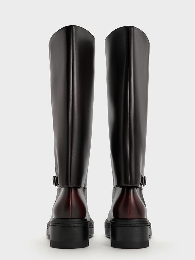 Davis Buckled Fold-Over Boots, Dark Brown, hi-res