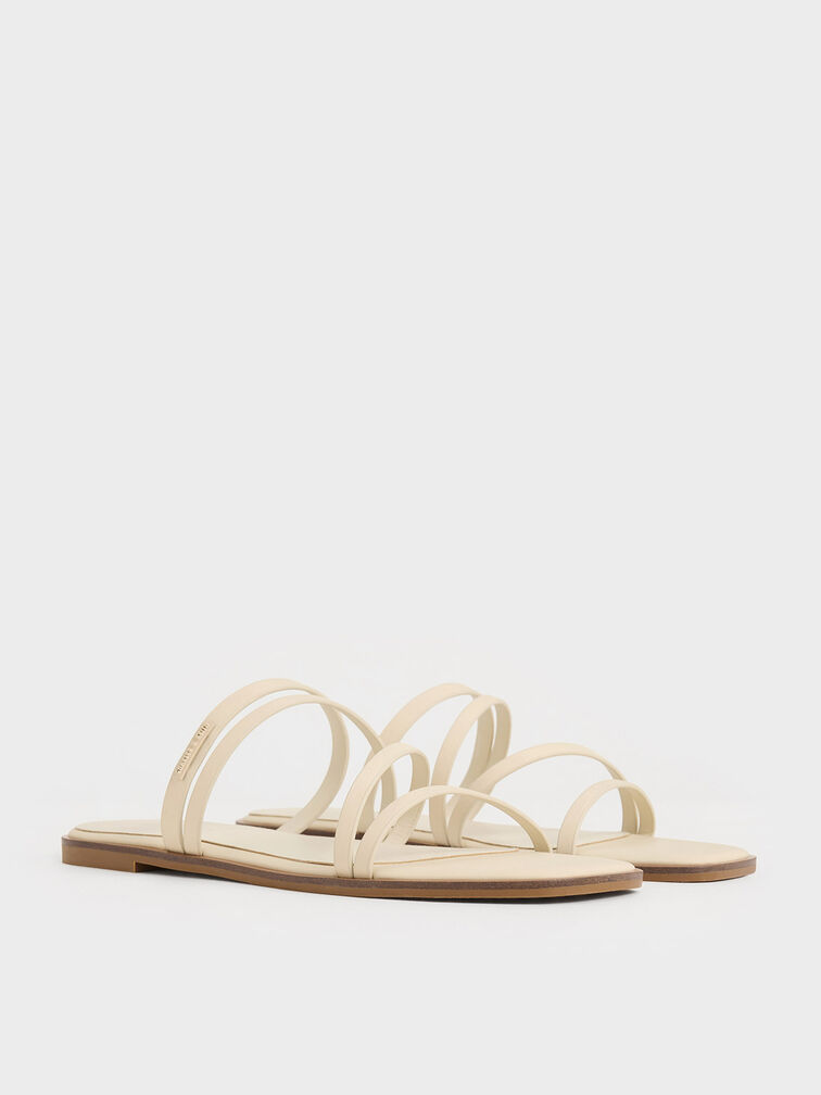 Lliana Strappy Slide Sandals, Chalk, hi-res