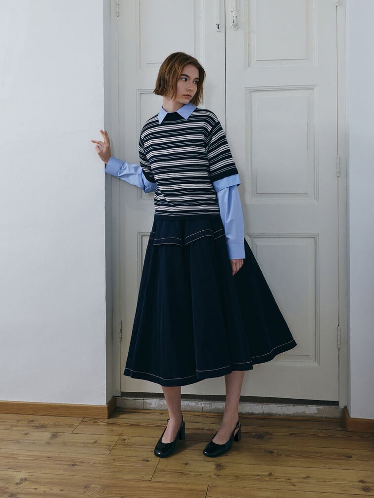 Danni Patent Slingback Pumps, Black Patent, hi-res