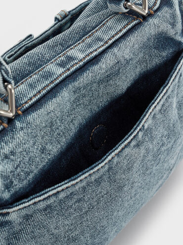 Arita Denim Jeans Top Handle Bag, Denim Blue, hi-res