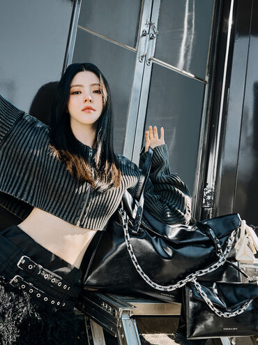 Andromeda Chunky-Chain Top Handle Bag, Noir, hi-res