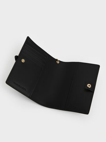 Rey Heart Belted Passport Holder, Black, hi-res