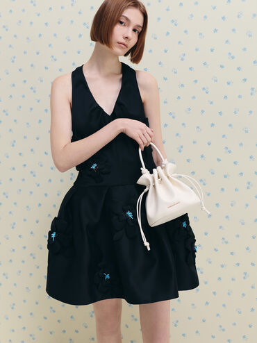 Sammie Drawstring Bucket Bag, Cream, hi-res