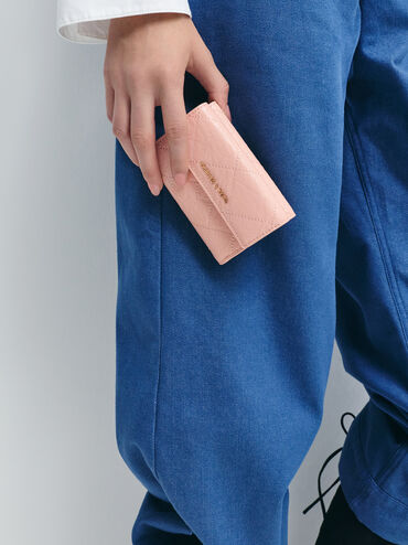Duo Quilted Fold-Over Wallet, Light Pink, hi-res