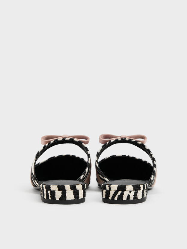 Kaleen Zebra-Print Pointed Mules, Animal Print Black, hi-res