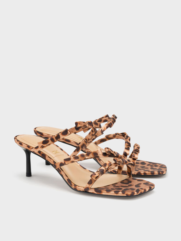 Jessy Leopard-Print Bow Heeled Sandals, Multi, hi-res