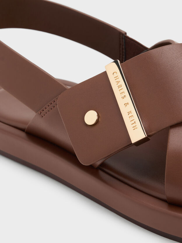 Audra Crossover Slingback Sandals, Dark Brown, hi-res