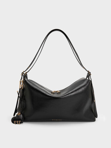Rey Slouchy Shoulder Bag, Black, hi-res